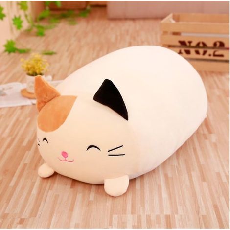 Coussin moelleux et potelé Chat Abricot 60 cm