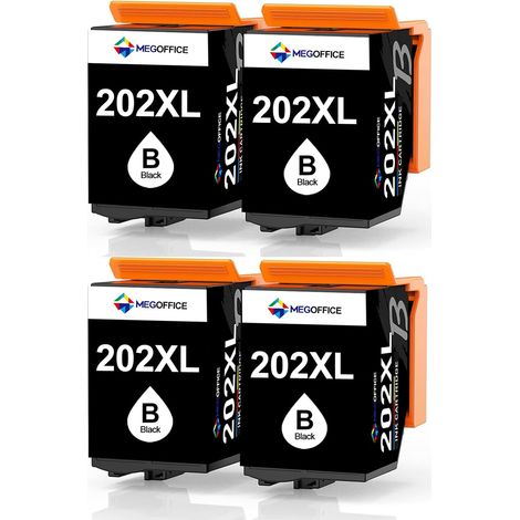Cartouche Encre 202XL Noir Compatible avec Cartouche Epson 202XL BK 4-Noirs (1/5)