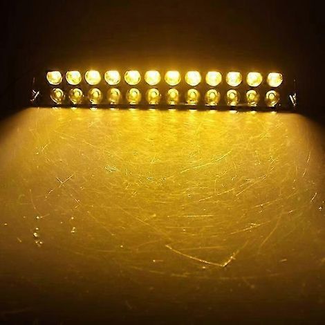Feux stroboscopiques clignotants pour voiture, 12 LED rouges/bleues/ambre/jaunes/blanches, style police, 12 V, 12 W (12 LED jaunes, États-Unis). (1/5)