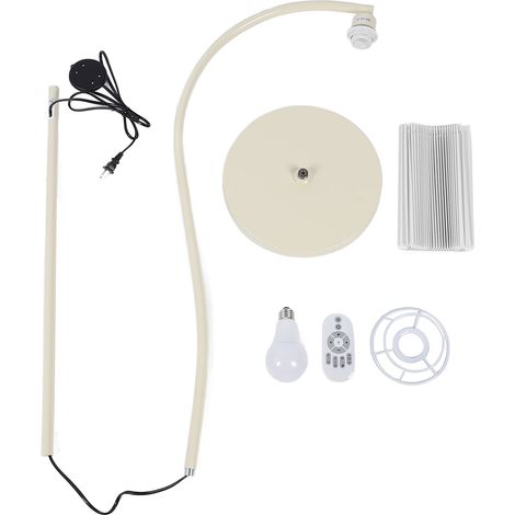 Lampadaire LED 12W ampoule E27 3 modes lumière 3000‑6500K gradable télécommande métal debout avec interrupteur pied lecture blanc (1/5)
