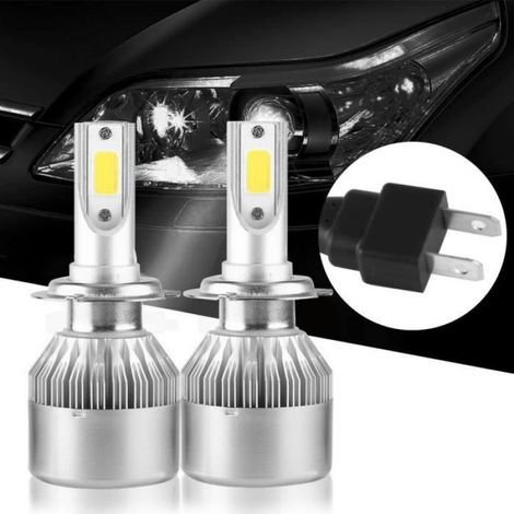 2pcs T2 H7 110W Phares de Voiture LED COB Lampe de Conduite Ampoules Blanc 6000K (1/4)