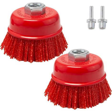2 Piece Nylon Saucer Brush Diameter 75 mm Internal Thread M14 x 2 (1/5)