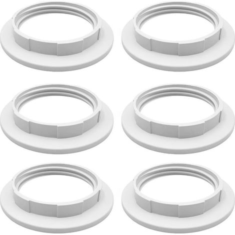 pièces E27 Anneau Réducteur d Abat Jour Plastique Blanc Convertisseur pour Abat Jour Anneaux Adaptateurs d Éclairage Support de Lampe de 57 de 4 mm (1/4)