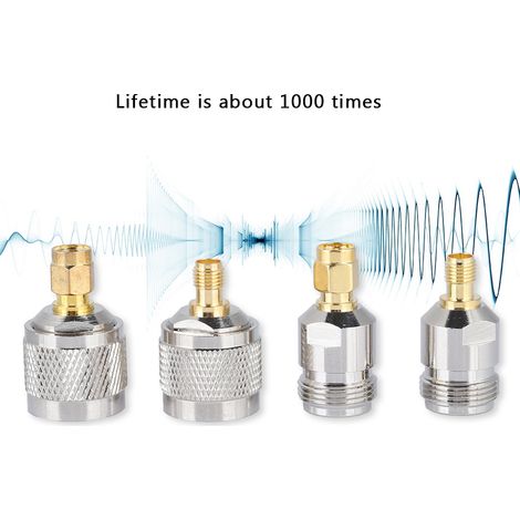 Adaptateur SMA Mâle/Femelle vers N pour Câble RF Coaxial - Lot de 4 Pièces