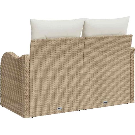Maison Exclusive - Gartensofa mit Kissen Beige 121 x 62 x 69cm Po