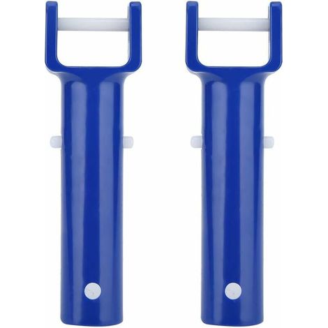 Cafopgrill 2pcs poignée de tête en v Bleu Piscine v Forme Clip Brosse poignée de la tête de Remplacement Piscine Accessoires