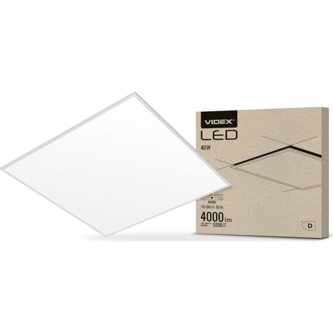 Deckenpaneel, 60 cm Kassette, integriertes 40-W-LED-Panel von Videx, 4000 K, 5200 lm (1/4)