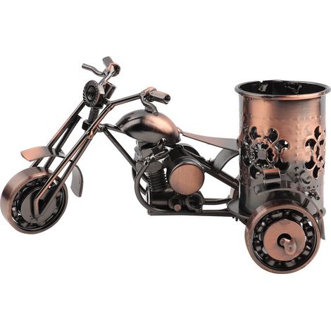 Vintage-Motorrad-Stifthalter aus Metall, Dekoration für Zuhause oder Büro, antiker Motorrad-Stifthalter, Retro-Modell (1/5)