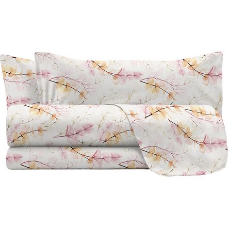 Set Lenzuola Karma Matrimoniale Sopra Sotto e Federe in Poliestere Bouquet Rosa (1/4)