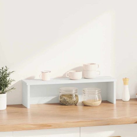 Étagère de cuisine empilable blanc 60x15x16cm bois d'ingénierie (1/5)