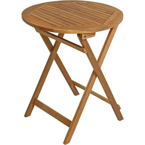 Balkontisch Klapptisch Holztisch Ø 57 cm Rund Gartentisch Tisch Akazie 72,5 cm