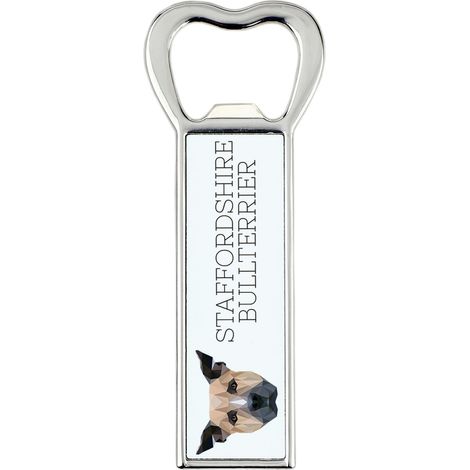 Apribottiglie con foto e dedica per la birra Art-Dog: Staffordshire Bull Terrier, Staffik, Staffi. (1/5)
