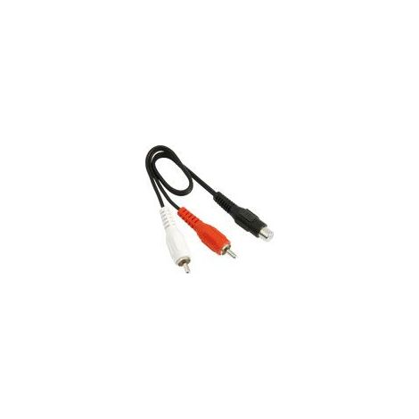 Kabel RCA 1 Buchse auf 2 Stecker RCA 0,20mts