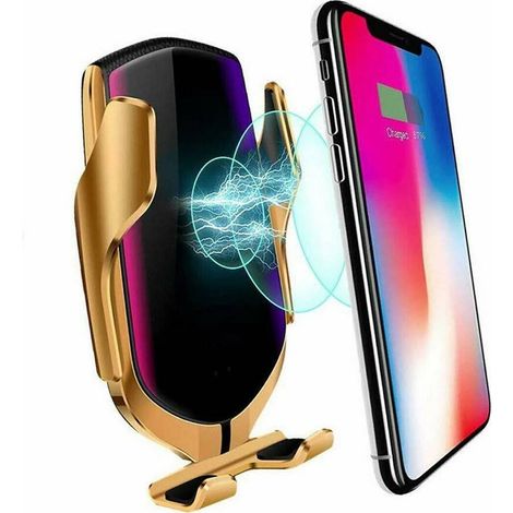 TrAdE Shop Traesio - Caricabatterie Per Auto Wireless Supporto Smartphone R1 Con Sensore Di Apertura - (1/5)