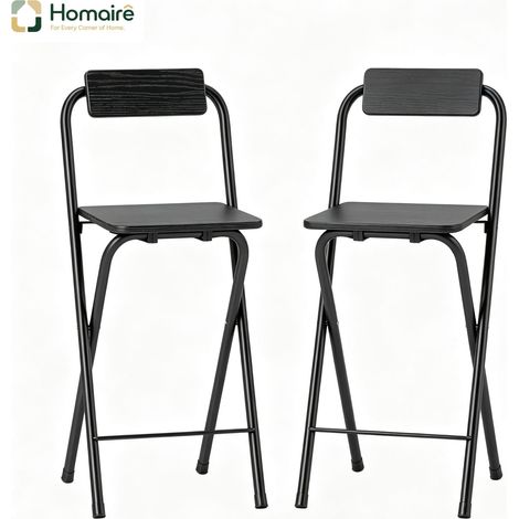 Barhocker mit schwarzem Holzdekor aus MDF 37 x 45 x 87 cm HOMAIRE (1/5)