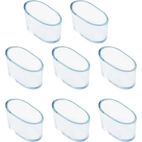 16 ovale Möbelbeinschoner (16 x 34 mm) aus PVC, zum Schutz von Holzböden und Terrassen, mit rutschfesten Spitzen