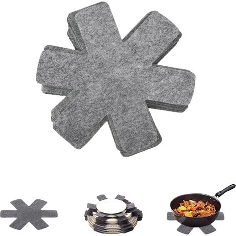 Topfschoner – 10er-Pack (26 cm) – Rutschfeste Filzgleiter für Tefal, WMF, ELO – Untersetzer – Topfhalterung – Grau