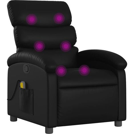 Fauteuil de massage inclinable en similicuir noir (1/5)