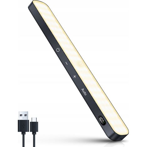 Lámpara LED para muebles bajo armario, sensor de movimiento, SLL11, magnética, negra, 24 cm, 3000 K (1/5)