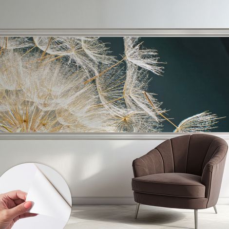 Tapete Selbstklebend - abwaschbar - trendige Wanddeko - elegant Fototapete Luftiger Pusteblume 250x104 cm (1/5)