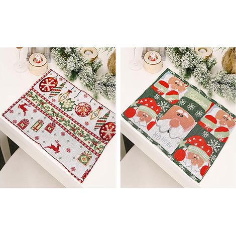 2-teiliges Weihnachtstischset, Weihnachtsplatzset, niedliches Weihnachtsplatzset (1/5)
