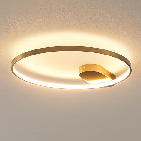 Goldfarbene kreisförmige Design-Decken oder Wandlampe 50 cm -Evelia