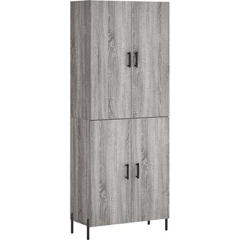 Credenza cassettiera mobile contenitore organizer cucina soggiorno salotto alto sonoma 695 x 34 x 180 cm legno ingegnerizzato grigio 020035548