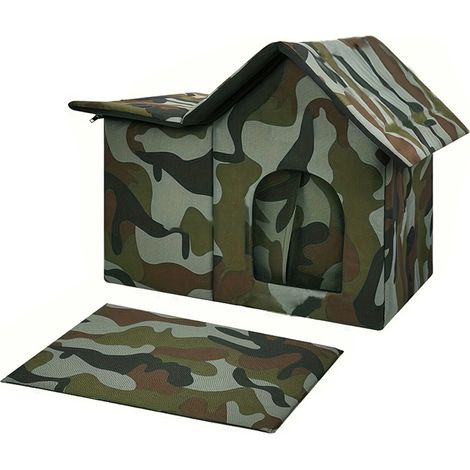 Maison d'extérieur isolée pour chat, imperméabilisant, grand espace, lit pliable, abri pour chat, Garage, porche, grange (1/5)