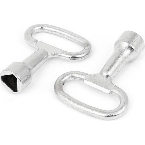 2pcs Clé Triangle Poubelle Clé à douille triangulaire en métal pour serrure à panneau triangulaire 14x8x2mm (1/2)