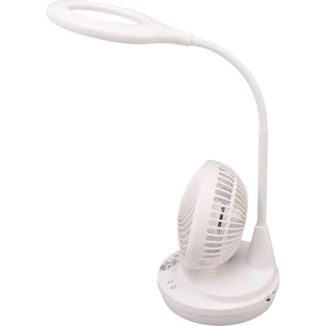 2-in-1-Schreibtischlampe mit Ventilator und Luftbefeuchter, verstellbarer Neigung, Helligkeit und Ventilatorgeschwindigkeit, ideal für Studentenzimmer, Büros oder Arbeitsbereiche, weiß, 100 ml (1/5)