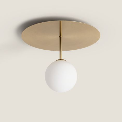 Plafón de Techo Metal y Cristal Moonlight Brass Dorado