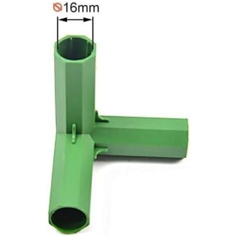 pair Connecteur pour structure de serre, connecteur pour mobilier de serre, 10 accessoires de connexion pour structure de jardin, support stable de 16 mm pour structure de serre (angle droit Ă 3 voies (1/3)