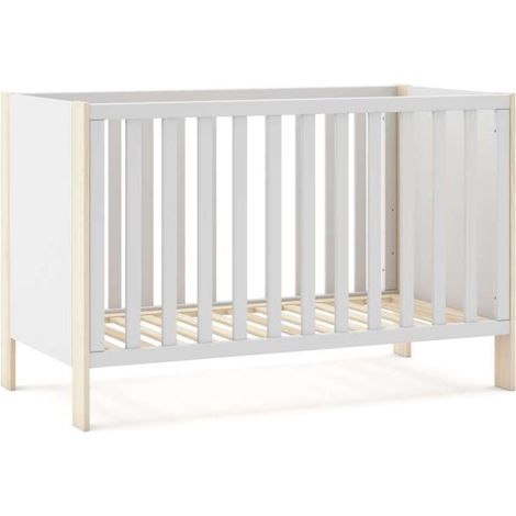 Cuna infantil DYLAN acabado blanco/cera blanca, 80cm(alto) 123cm(ancho) 65.5cm(fondo) (1/3)