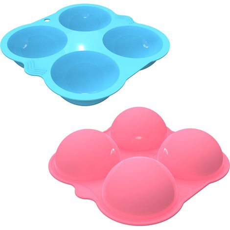Moule à gâteau en silicone demi-cercle à 4 cavités, moule à muffins et chocolat, moule à gâteau DIY pour fêtes (1/5)
