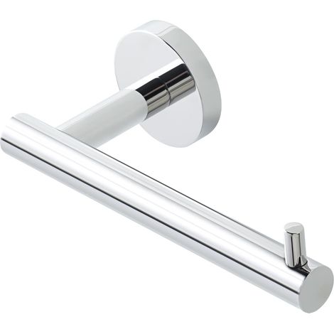 Portarrollos de papel higiénico de pared, fabricado en acero inoxidable 304, con base redonda y fijación mediante tornillos apto para aseos y baños (1/5)