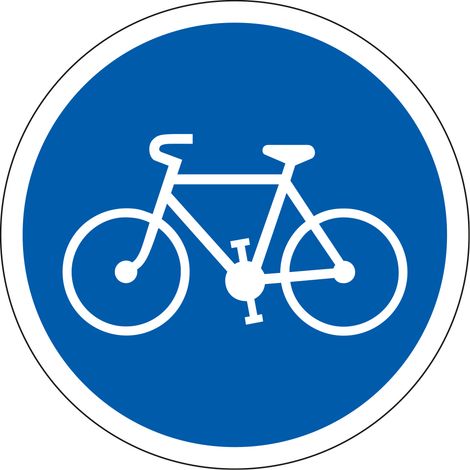 Panneau Obligation B22a - Piste ou bande obligatoire pour les cycles - Gamme ECOLIGN - Classe 1 450 mm