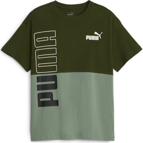 Puma POWER COLORBLOCK Jungen-T-Shirt grün 67634231 Größe 128