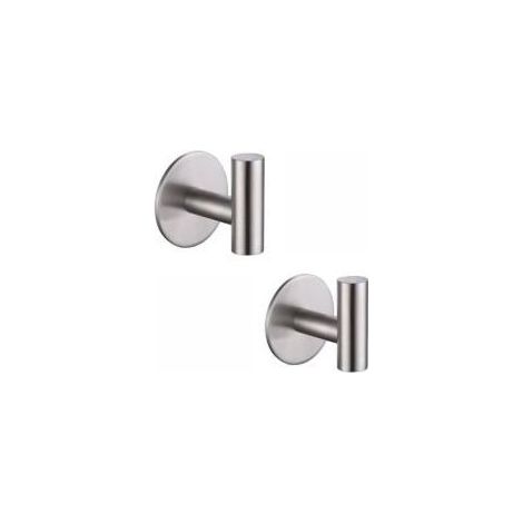 Lot de 2 patères robustes en acier inoxydable, sans clous, pour salle de bain, cuisine, salon, garage, hôtel, crochets de service Crezuo (1/4)