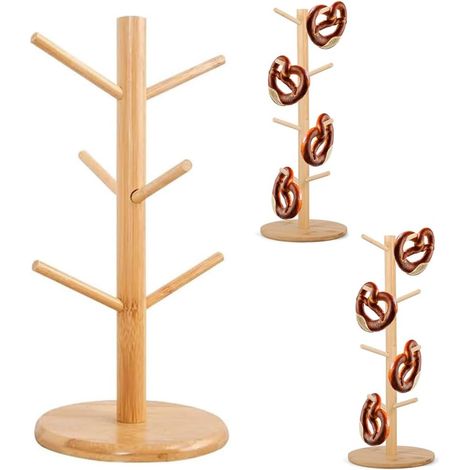 1 Porte-tasses Support Mug Arbre Naturel Base Ronde 14,34cm Pâtisserie Bar