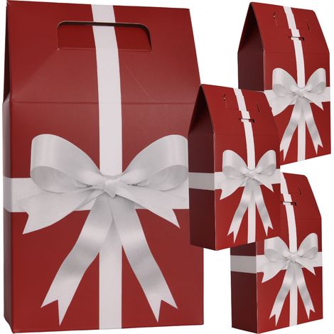 4er-Pack Geschenkkarton aus Pappe, dekorative Weihnachtsgeschenkverpackung