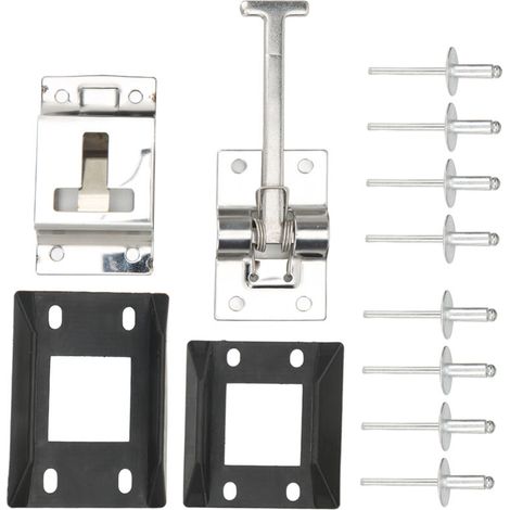 Supporto per porta del rimorchio in acciaio inox 316, chiusura a T, resistente, universale per camper e roulotte (1/5)