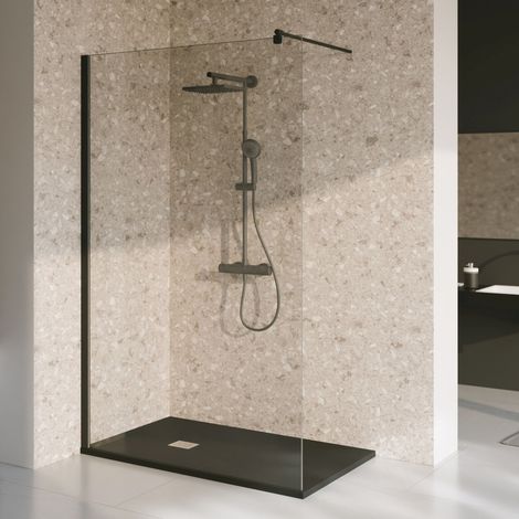 Schulte panneau mural 100x210 cm, revêtement pour douche et salle de bains, placement facile, DécoDesign SOFTTOUCH, ceppo di gré greige