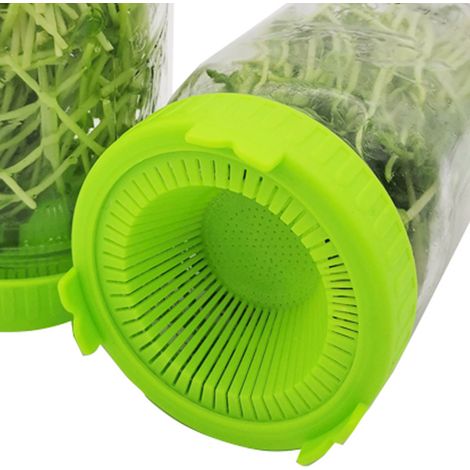 4 Pièces Couvercles de Germination en Plastique, Faciles à Rincer et à Égoutter pour Bocaux à Large Ouverture (1/5)