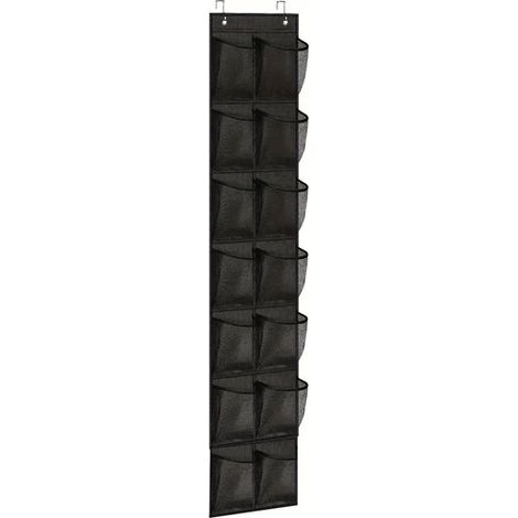Sac à chaussures suspendu à 12 compartiments - meuble à chaussures - système de rangement - Noir - Conception multi-niveaux - 165 x 29 cm (1/5)