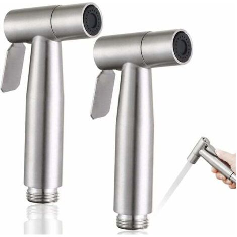2 pièces Pulvérisateur de bidet,Douchette wc,kit de pulvérisateur de bidet en acier inoxydable,Pulvérisateurs d'hygiène personnelle et de toilette- (1/4)