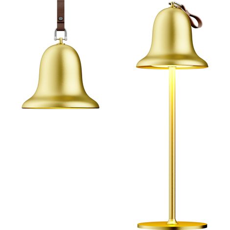 DILUMEN Akku Tischleuchte Dimmbare,Tischlampe Kabellos mit USB-C,Wiederaufladbar Warmweiß 3000K Metall Led Tischleuchte Kabellos IP44 Wasserdicht,Lampe Für Den Innen-/Außenbereich,Gold(1Stück) (1/5)