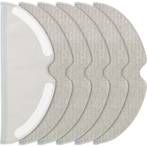 Lot de 6 Serpillères pour Roborock Q5 Pro/Q5 Pro+/Q8 Max/Q8 Max+/S5/S5 Max/S6/S6 Pure/S6 MaxV/Q7/Q7 Max Robot Aspirateur, Microfibre Lingette de Nettoyage Réutilisables et Lavables (1/5)