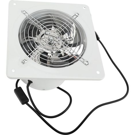 Dreiloch-Abluftventilator mit Schalter, leise, zur Fenstermontage, ideal für Küchenabzugshauben, Badezimmer und industrielle Anwendungen. Weiß, 10 cm (4 Zoll), 20 W. (1/2)