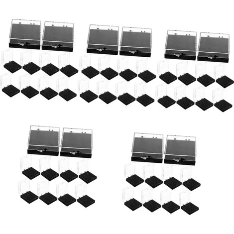 50 pièces Boîte de Rangement pour Badges et Bijoux avec Mousse Noire Plate Coffret Présentoir Protection Rayures pour Épingles et Cristaux Boîte Cadeau (1/5)