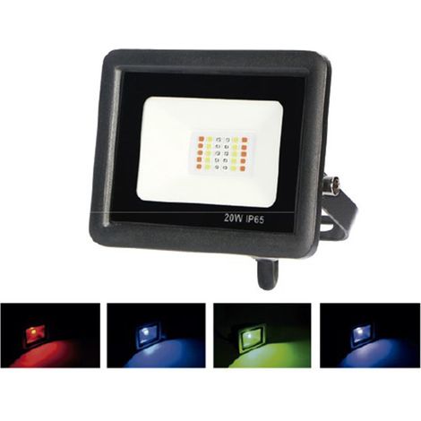 PROYECTOR LED  IP65 20W RGB  230V mando a distancia incluido control de varios proyectores